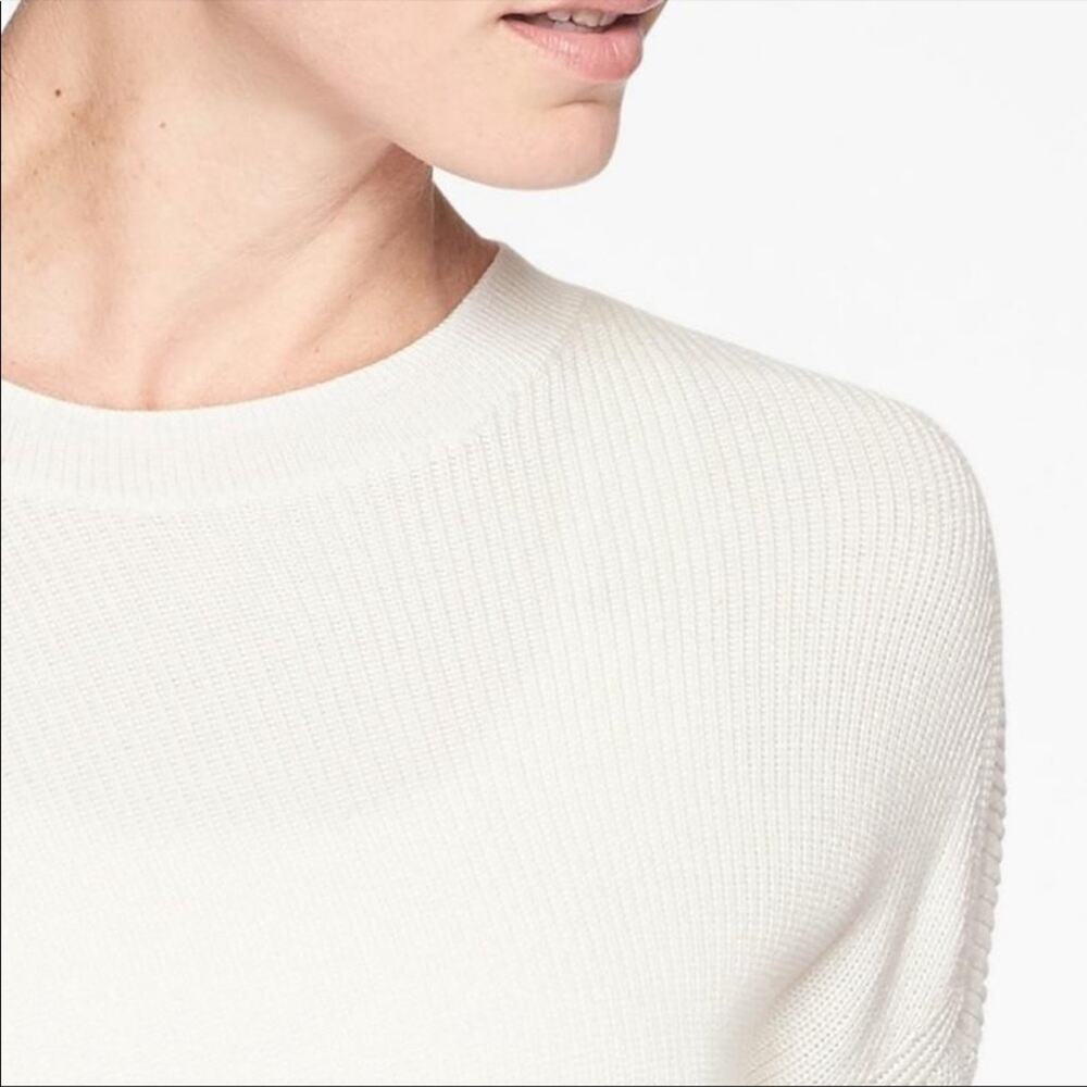 Athleta Rest Day Asymmetric Crewneck Sweater in White Size XS - Picture 3 of 9